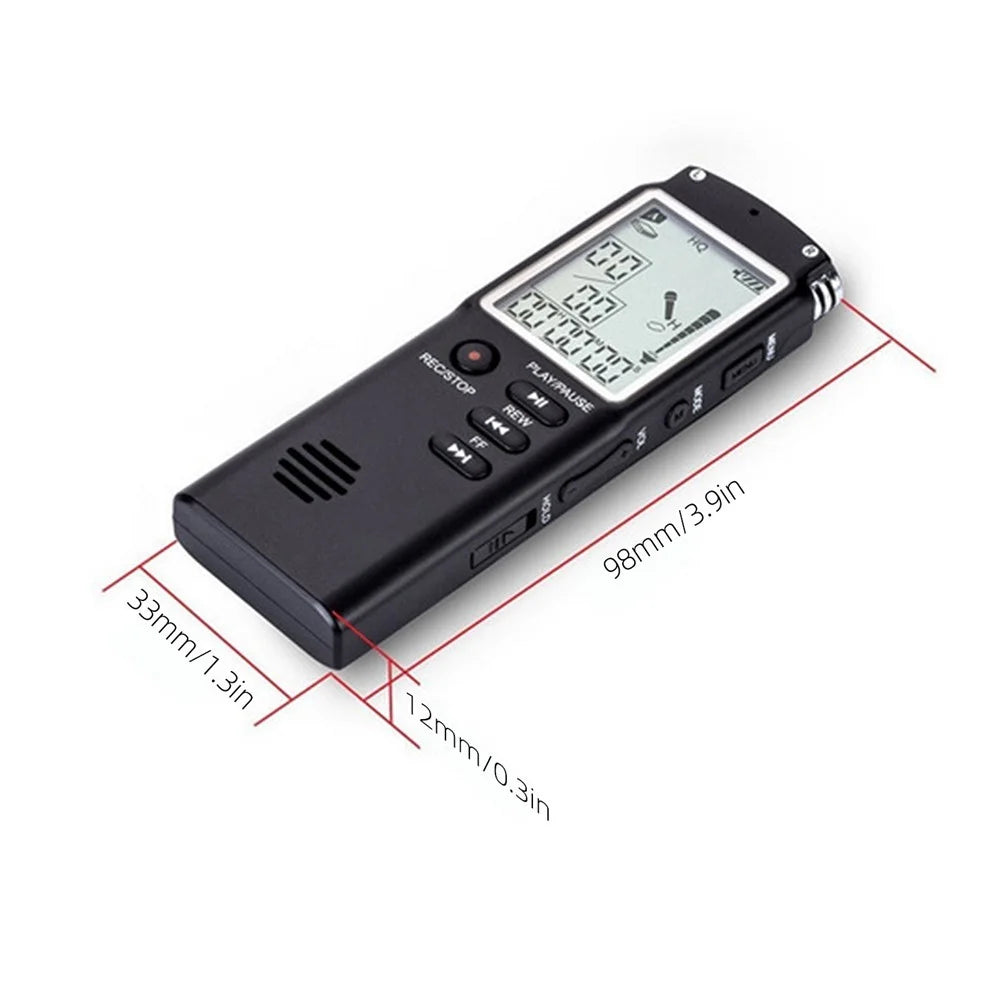 T60 32GB Noise Reduction Digital Voice Activated Voice Recorder MP3 Player 1536Kbps HD Recording Dual Condenser Microphone with WAV MP3 Player Telephone Recording for Meeting Lecture Interview Class - Black - 5
