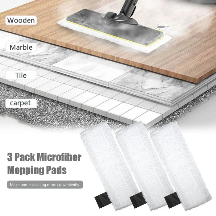 6 Pack Cloth Set Mopping Pads for Karcher EasyFix SC2 / SC3 / SC4 / SC5 Mopping Cloth Accessories (3 Rag Nozzle Covers + 3 Microfiber Mopping Pads) - 3