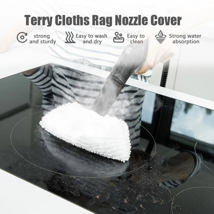6 Pack Cloth Set Mopping Pads for Karcher EasyFix SC2 / SC3 / SC4 / SC5 Mopping Cloth Accessories (3 Rag Nozzle Covers + 3 Microfiber Mopping Pads) - 5
