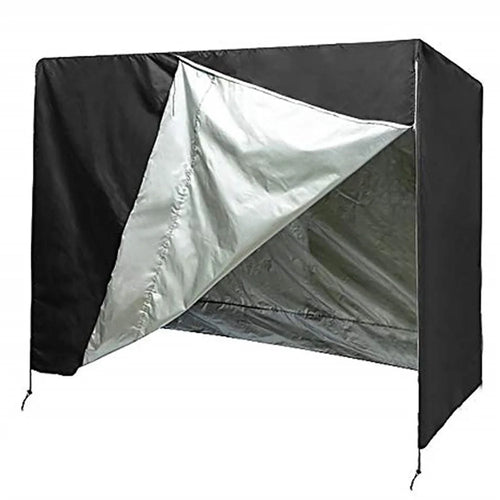 Outdoor Swing Hanging Chair Protection Cover Two Zipper UV Protection Universal Cover Garden Waterproof Dust Cover - Black - 1