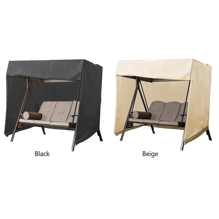 Outdoor Swing Hanging Chair Protection Cover Two Zipper UV Protection Universal Cover Garden Waterproof Dust Cover - Black - 4