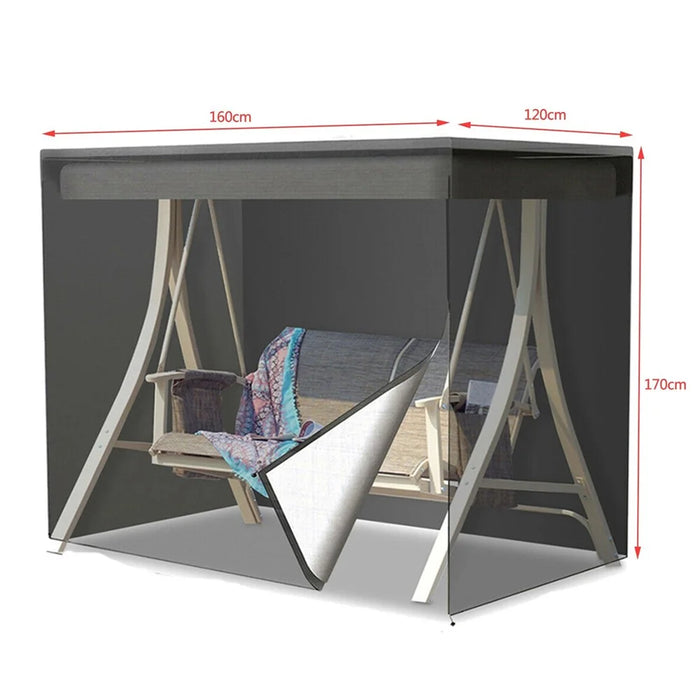 Outdoor Swing Hanging Chair Protection Cover Two Zipper UV Protection Universal Cover Garden Waterproof Dust Cover - Black - 6