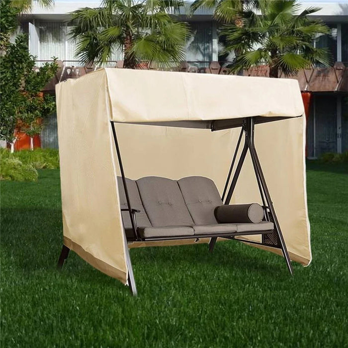 Outdoor Swing Hanging Chair Protection Cover Two Zipper UV Protection Universal Cover Garden Waterproof Dust Cover - Black - 7