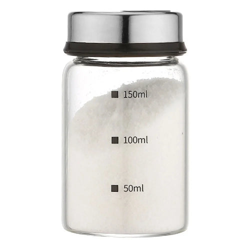 150mL Glass Spice Jar 4 Outlets Spice Storage Bottle Barbecue Salt Shaker Container with Scale (NO FDA Certificate) - 1