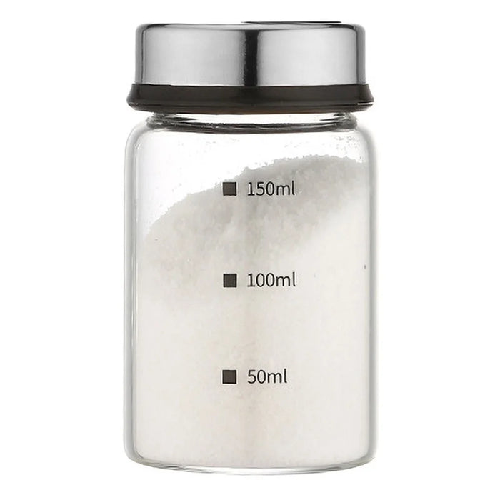 150mL Glass Spice Jar 4 Outlets Spice Storage Bottle Barbecue Salt Shaker Container with Scale (NO FDA Certificate) - 1