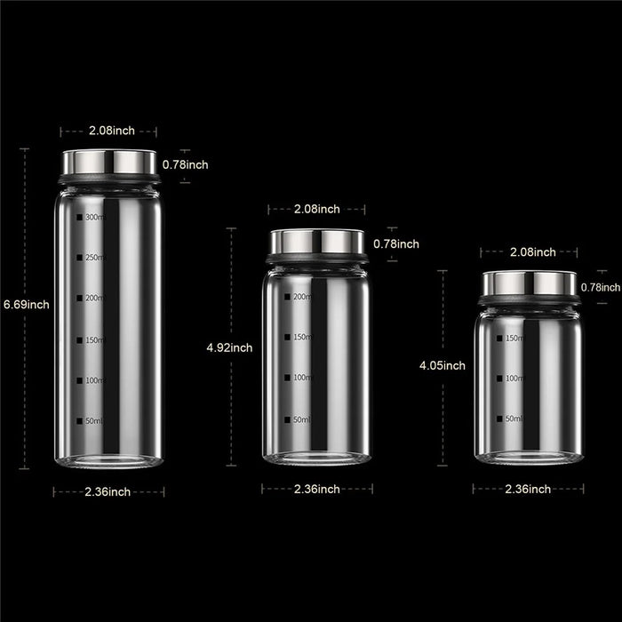 150mL Glass Spice Jar 4 Outlets Spice Storage Bottle Barbecue Salt Shaker Container with Scale (NO FDA Certificate) - 4