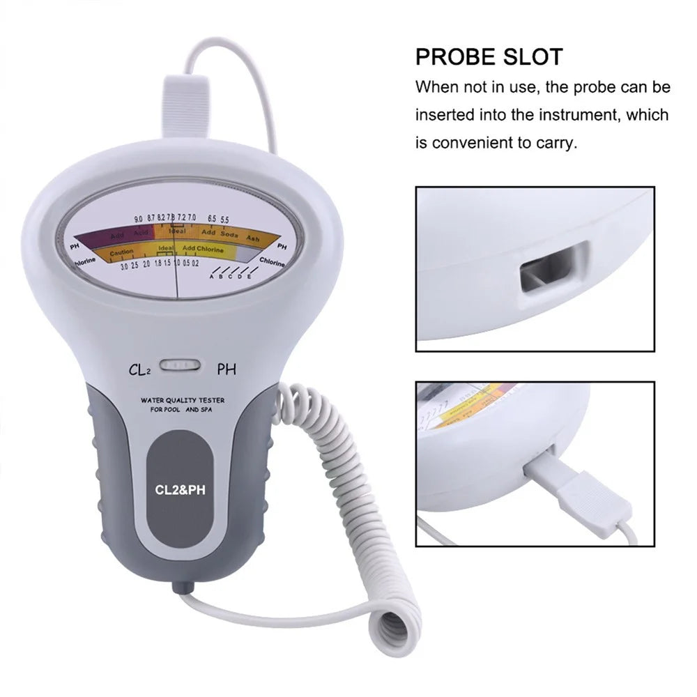 2 in 1 PH and Chlorine Level CL2 Detector Swimming Pool Spa Water Quality Tester Tool - 2