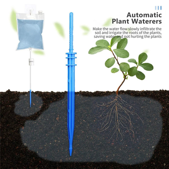 For Outdoor Indoor Plants Automatic Plant Waterer Potted Flower Self Watering Devices Double Slow Release Irrigation Stake Drip Irrigation Kit System - 2L - 6