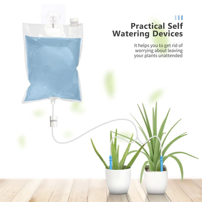 For Outdoor Indoor Plants Automatic Plant Waterer Potted Flower Self Watering Devices Double Slow Release Irrigation Stake Drip Irrigation Kit System - 2L - 7