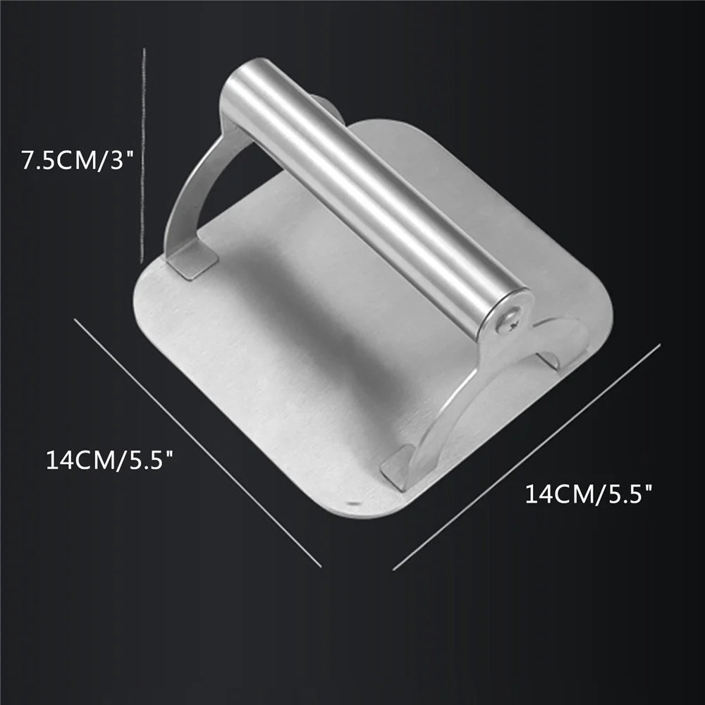Stainless Steel Burger Press Non-Stick Grill Smasher with Ergonomic Handle for Patty Making Grease Squeezing (without FDA Certification) - 3