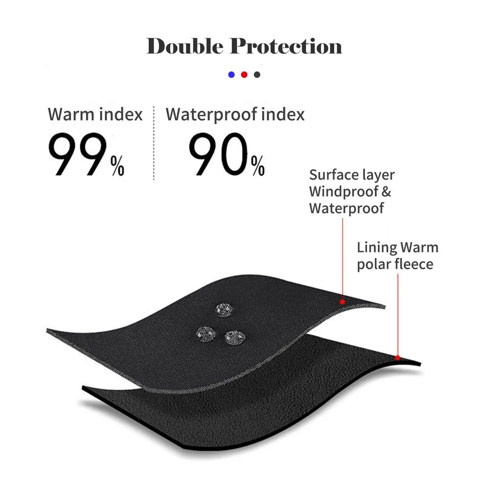 Touch Screen Winter Warm Gloves Windproof Waterproof Zipper Mittens Gloves for Running Driving Cycling Working - Grey/XXL - 5