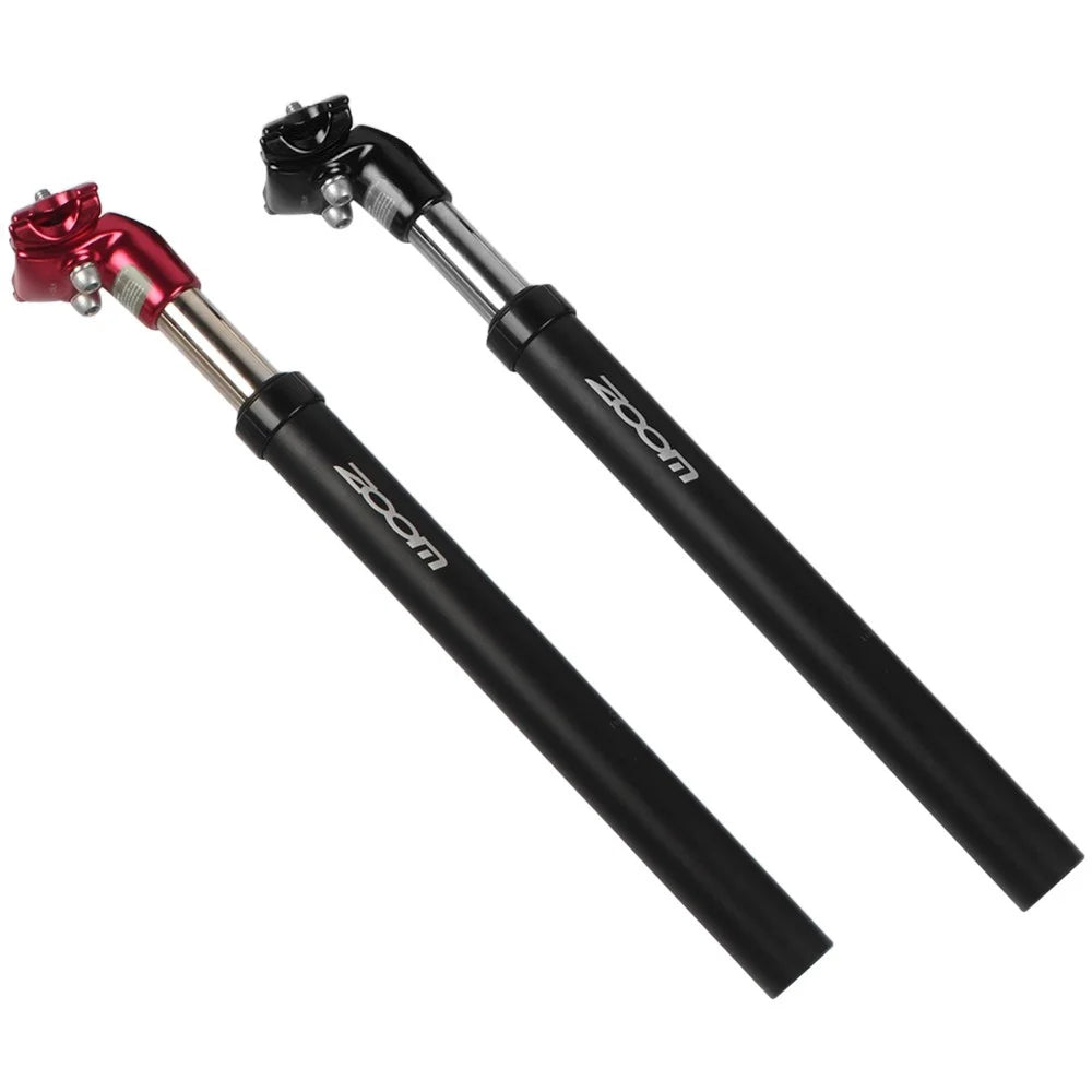 ZOOM Aluminum Alloy Bike Suspension Seatpost Mountain MTB Road Bike Fixed Gear Saddle Pole - Black/27.2x350mm - 4