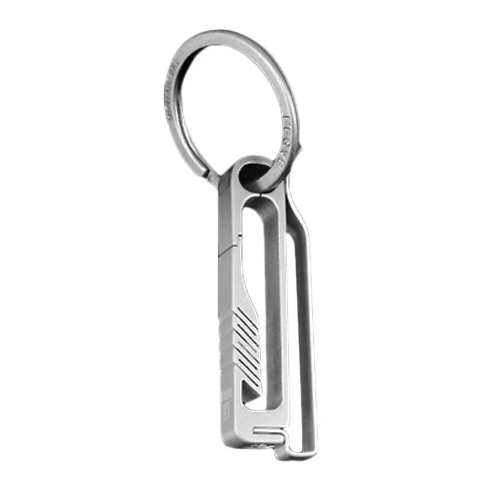 Portable Lightweight Titanium Alloy Key Chain Hook Men Waist Belt Key Ring Holder - Style A - 1