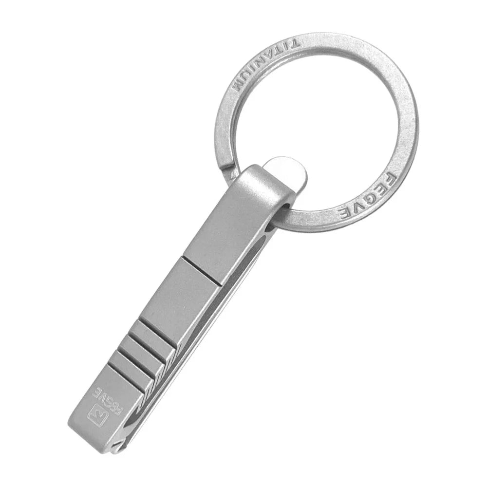 Portable Lightweight Titanium Alloy Key Chain Hook Men Waist Belt Key Ring Holder - Style A - 3