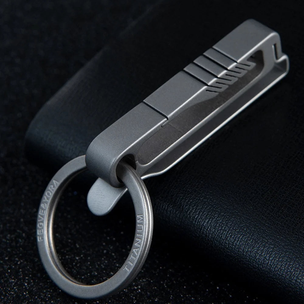 Portable Lightweight Titanium Alloy Key Chain Hook Men Waist Belt Key Ring Holder - Style A - 5