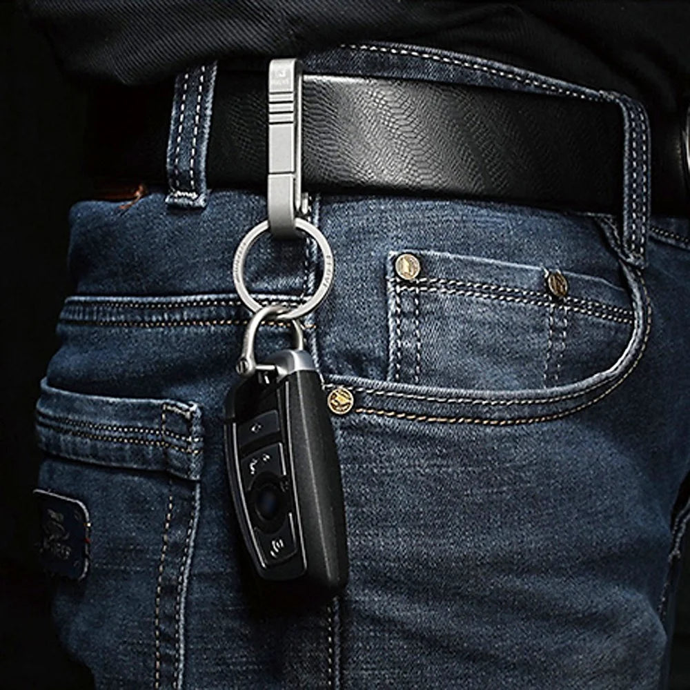 Portable Lightweight Titanium Alloy Key Chain Hook Men Waist Belt Key Ring Holder - Style A - 6
