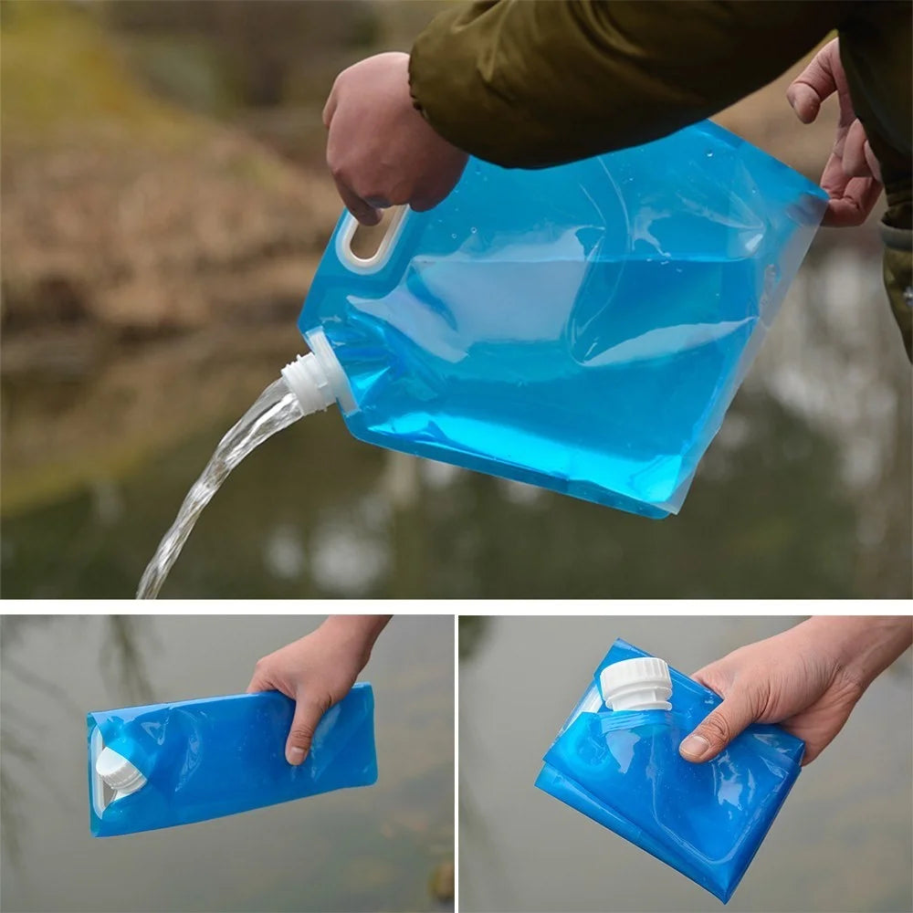 Collapsible Water Container Outdoor Camping Hiking Emergency Survival Water Storage Jug Bag - 10L - 6