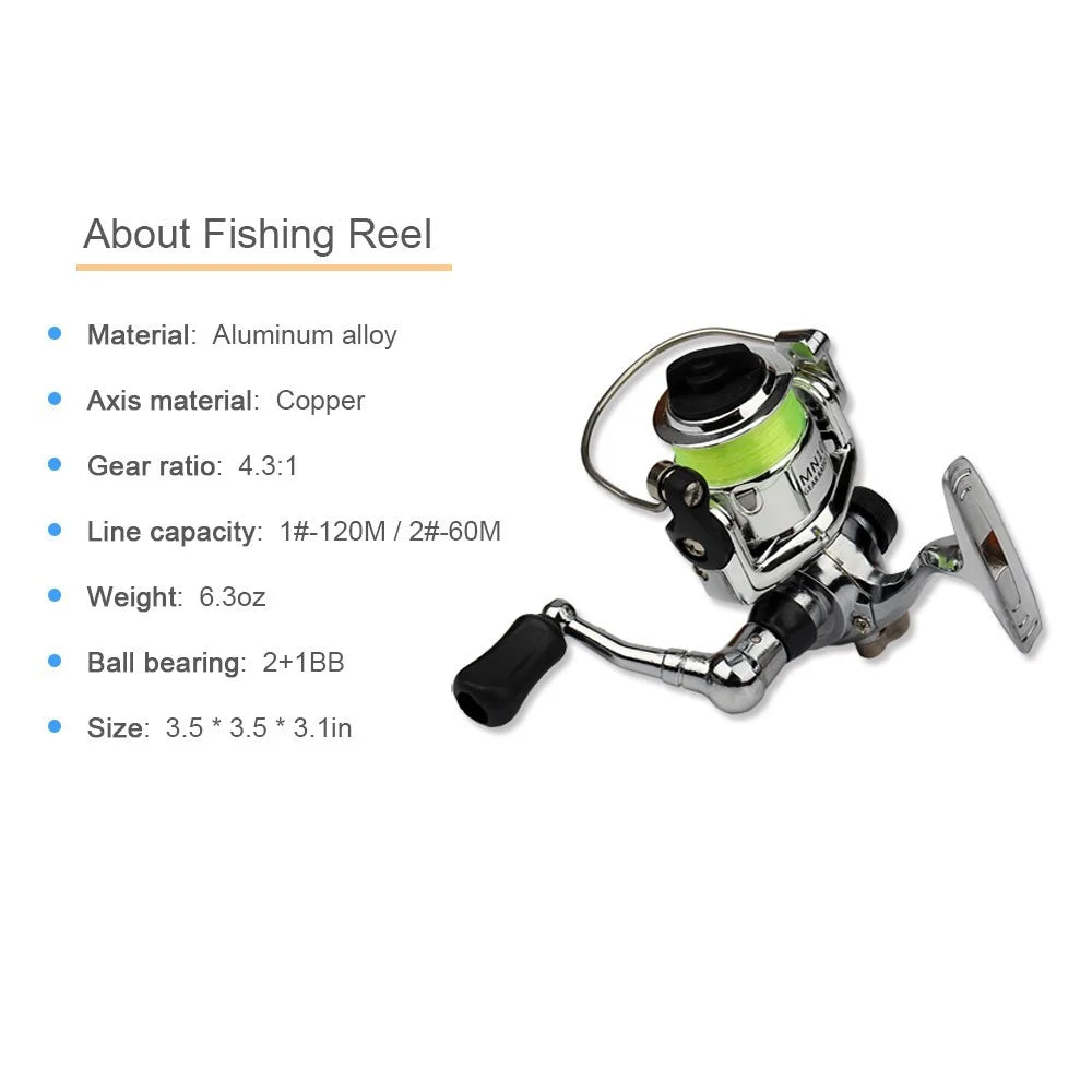 Fiberglass + Carbon Portable Pen Fishing Rod Mini Pocket Fishing Rod with Spinning Kit - Type 4/1.4m - 4