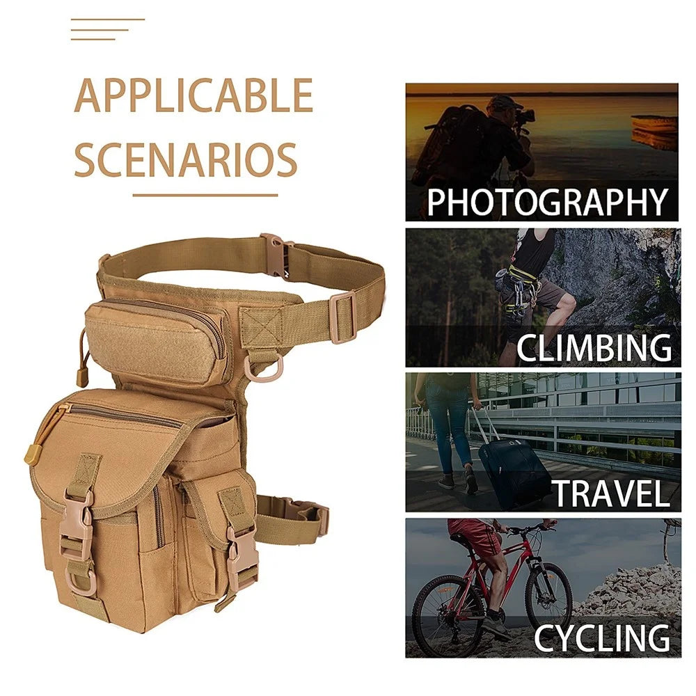Outdoor Thigh Drop Leg Bag Waterproof Waist Packs Pouch for Traveling Hiking Cycling Camping - 2