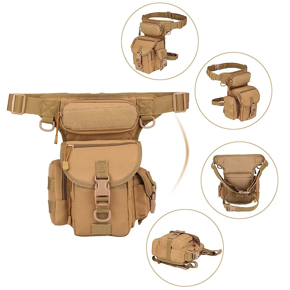 Outdoor Thigh Drop Leg Bag Waterproof Waist Packs Pouch for Traveling Hiking Cycling Camping - 7