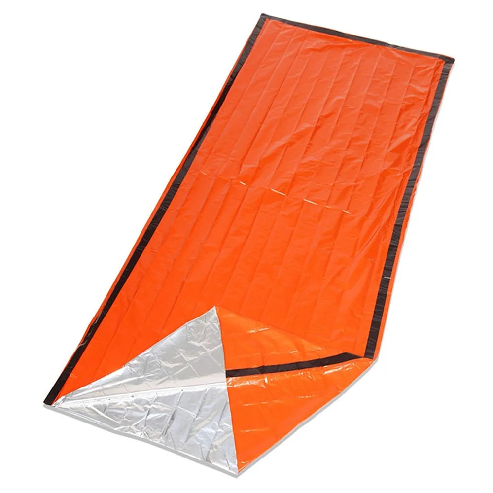 Emergency Survival Life Poncho Waterproof Camping Gear Outdoor Blanket Reusable Thermal Poncho Raincoat with Sleeping Bag - Type 1 - 2