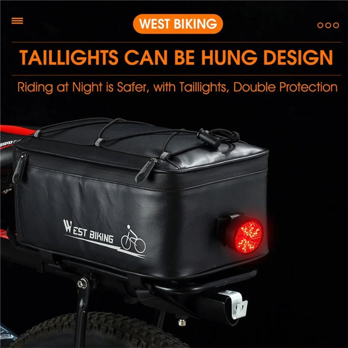 WEST BIKING Bike Rack Bag Waterproof 4L Rear Seat Bag Pannier Trunk Bag Electric Cycling Bike Carrier Backseat Storage - 2