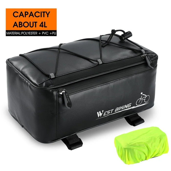 WEST BIKING Bike Rack Bag Waterproof 4L Rear Seat Bag Pannier Trunk Bag Electric Cycling Bike Carrier Backseat Storage - 3