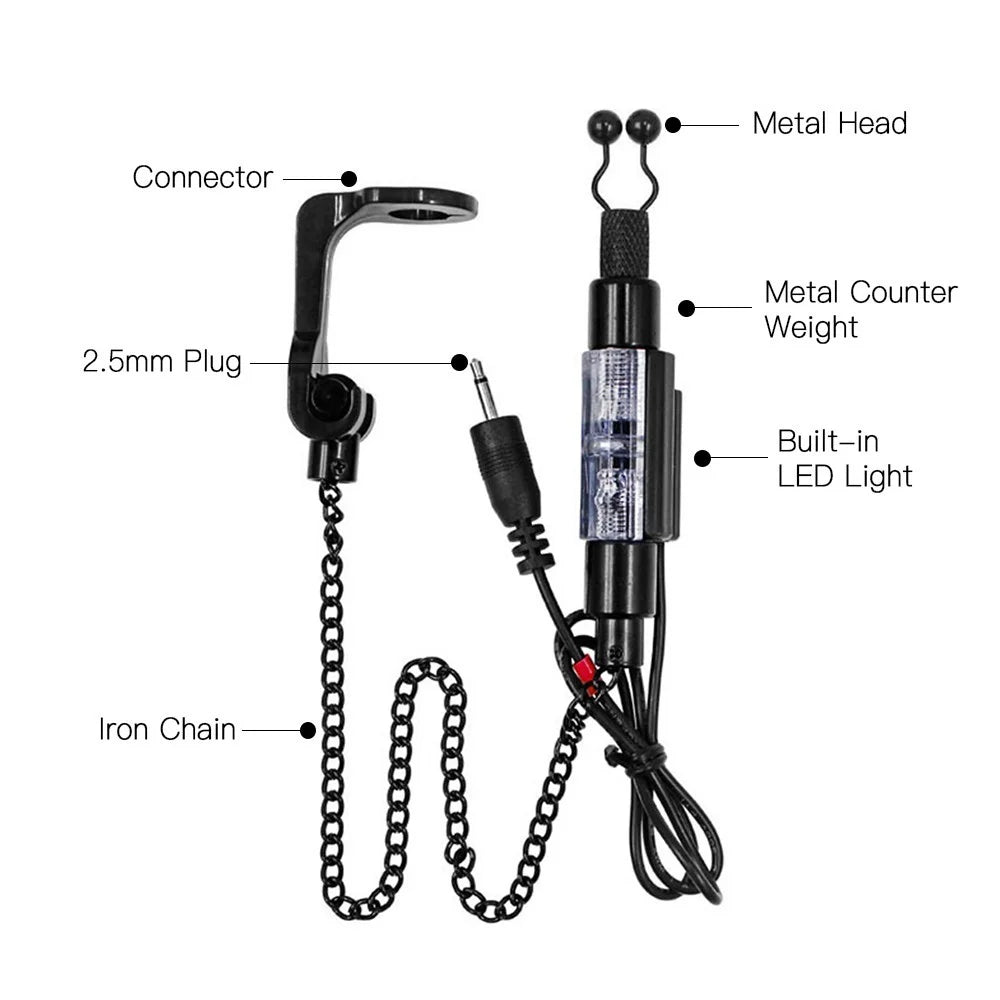 Outdoor Fishing Swinger Chain Alert Swinger Fish Bite Alarm Hanger Swinger Fishing Tackle Tool - Black - 2