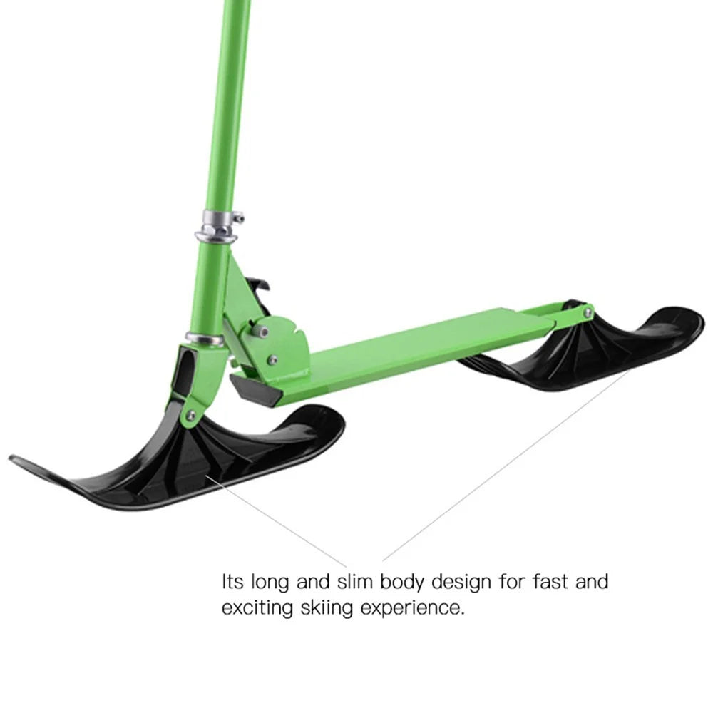 2Pcs Kids Snow Scooter Sleds Scooter Sliding Ski Board Scooter for Kids Outdoor Indoor Winter Toy - 2