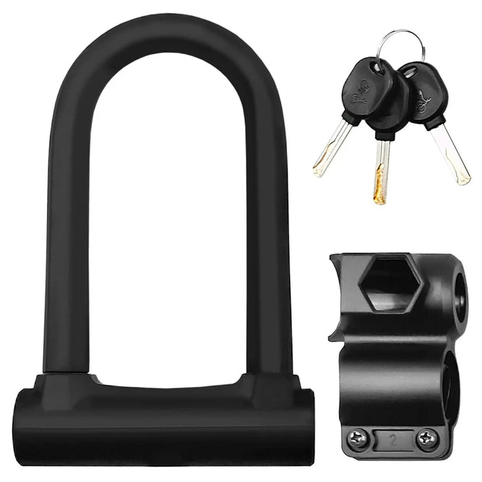 Bike U Lock Heavy Duty Anti-Theft Bicycle Lock Secure Lock with Mounting Bracket - 1