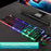 Wired Backlit Keyboard Mouse Combo Folding Feet Suspended Keycaps Design Keyboard Breathing Light Ergonomic Mouse - Black - 3