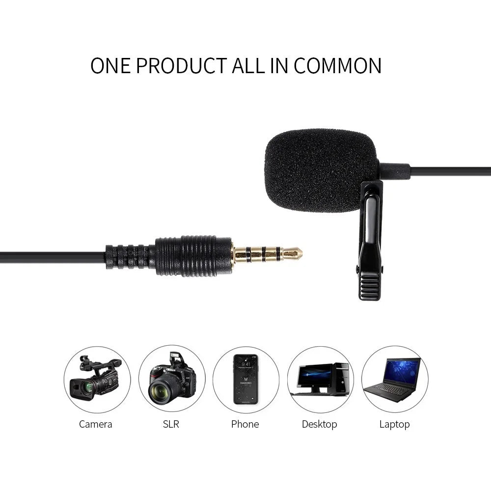 3.5mm AUX Lavalier Microphone Omni-directional Condenser Mic for YouTube Interview Conference Vlog Recording - 2