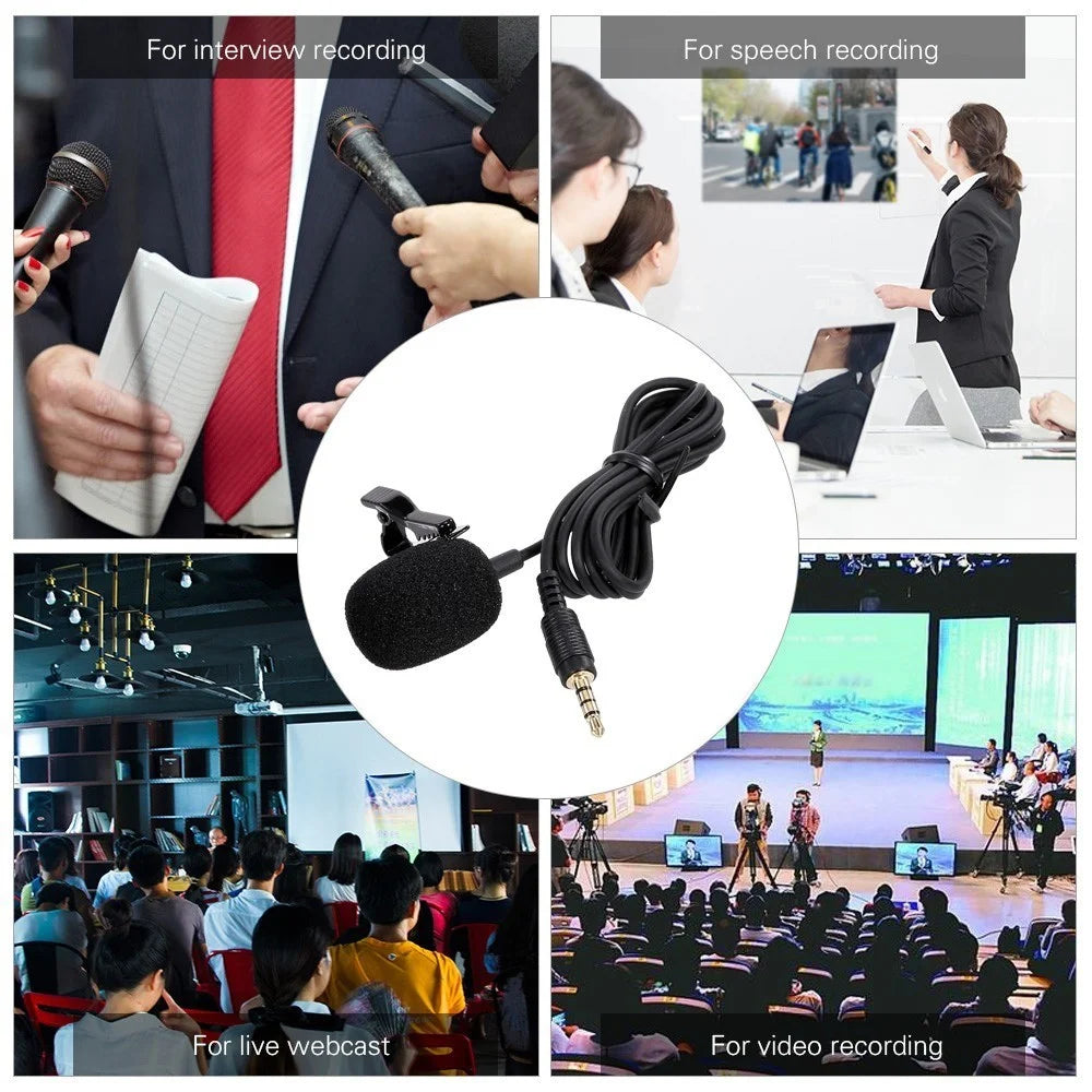 3.5mm AUX Lavalier Microphone Omni-directional Condenser Mic for YouTube Interview Conference Vlog Recording - 5