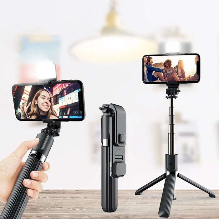 Selfie Stick 33-inch  Aluminum Alloy Selfie Stick Phone Tripod with Remote Shutter for iPhone Android Phone, Portable, Lightweight - 3
