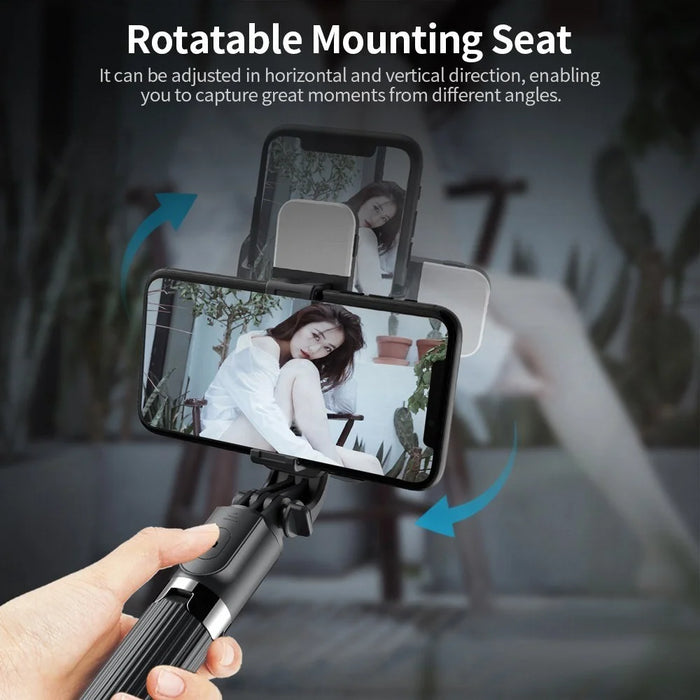Selfie Stick 33-inch  Aluminum Alloy Selfie Stick Phone Tripod with Remote Shutter for iPhone Android Phone, Portable, Lightweight - 4