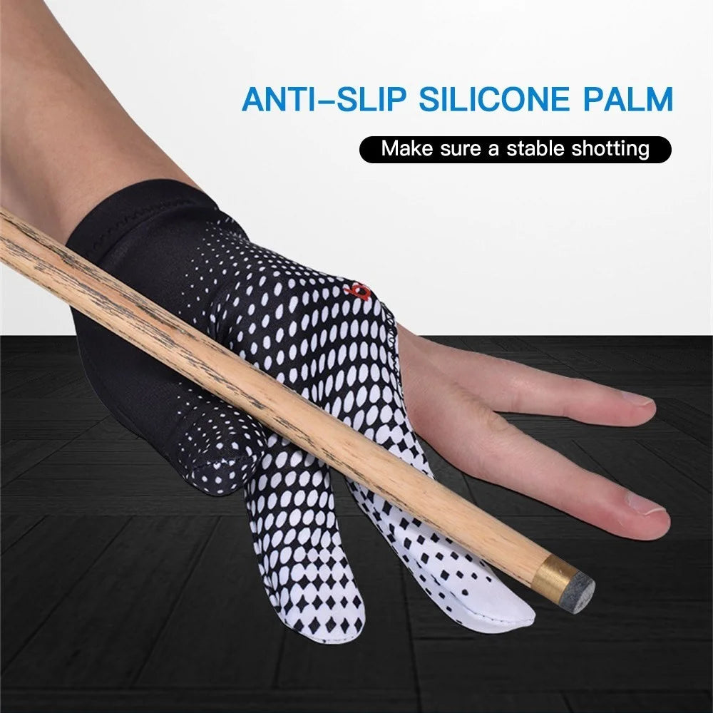 BOODUN 3 Finger Billiards Gloves Pool Cue Gloves Fits on Left or Right Hand - Black / Green - 4