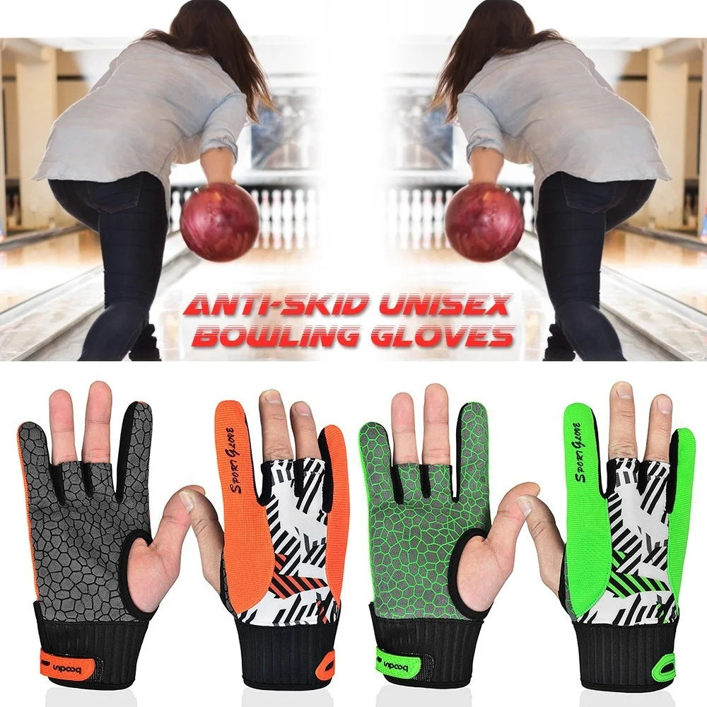 BOODUN 1 Pair Anti-Skid Bowling Gloves Comfortable Bowling Accessories Semi-Finger Instruments Sports Gloves - Orange/M - 5