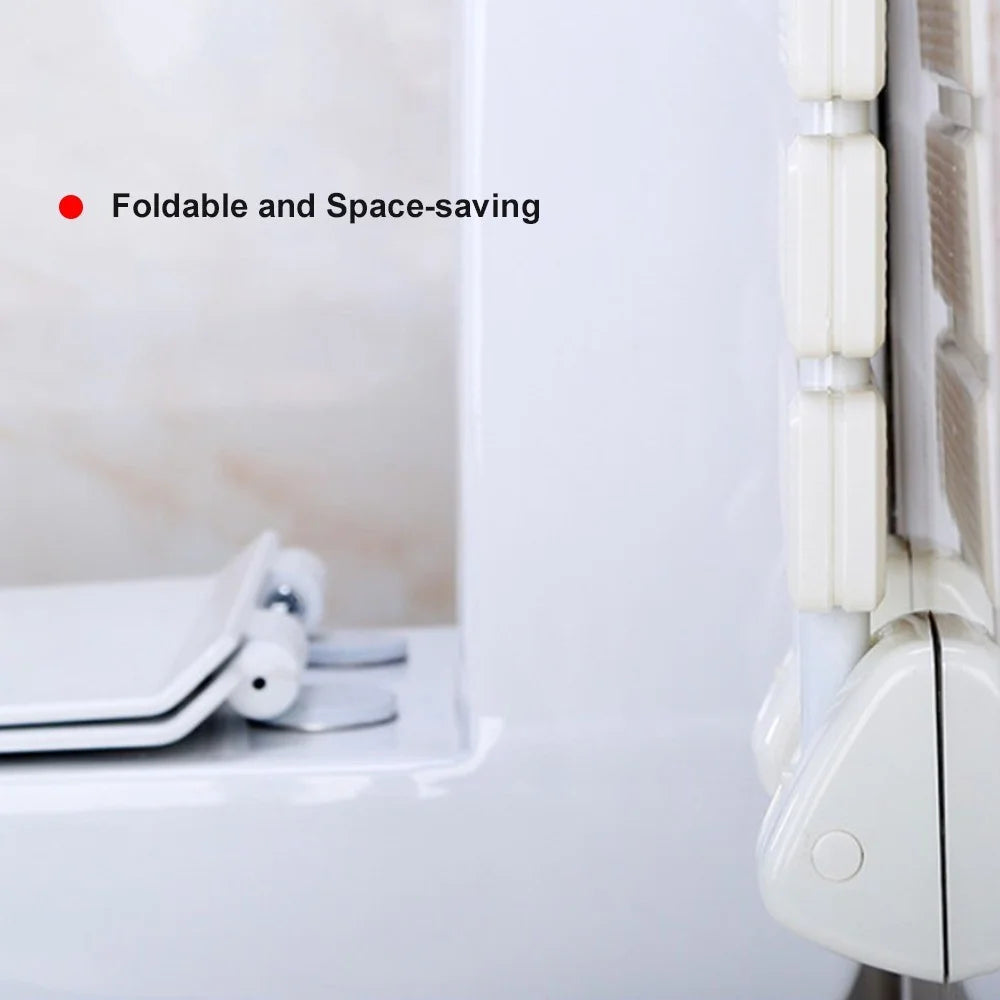 Wall Mounted Bathroom Bathtub Safety Stool Chair Folding Shower Seat, Load of 220 lbs - 5