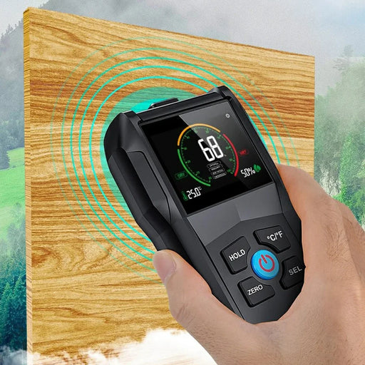 MESTEK Temperature Humidity Moisture Tester Full Angle Inverted Display Screen Moisture Detector for Wood Firewood Brick Drywall Paper - 2