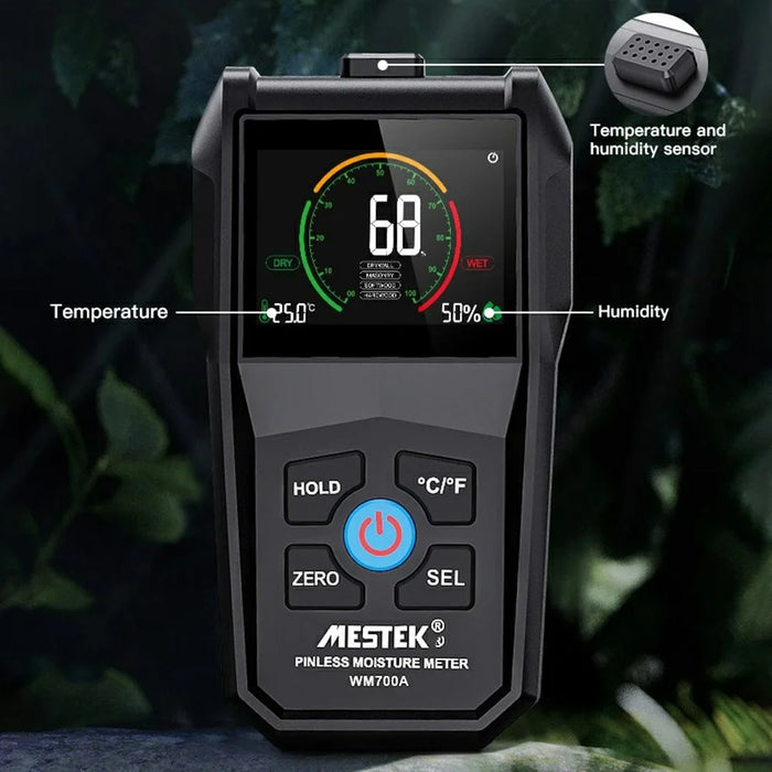 MESTEK Temperature Humidity Moisture Tester Full Angle Inverted Display Screen Moisture Detector for Wood Firewood Brick Drywall Paper - 5
