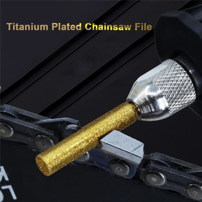 12Pcs Electric Chainsaw Titanium Plated Diamond Sharpener Polishing Grinding Tool Grinding Bits - 4mm - 5