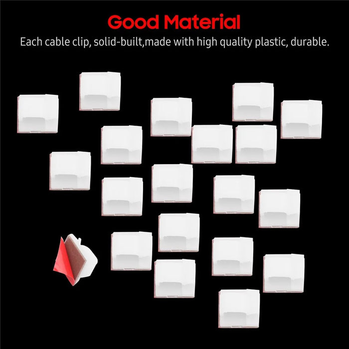 100 Pcs Cable Clips Cord Organizer Cable Management, Self Adhesive Wire Holder System Multipurpose Wire Clips - 2
