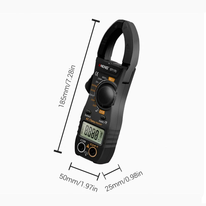 ANENG ST170 Digital Clamp Meter Multimeter 1999 Counts AC DC Smart Clamp Meter, Auto-ranging Measure Resistance - Black - 7