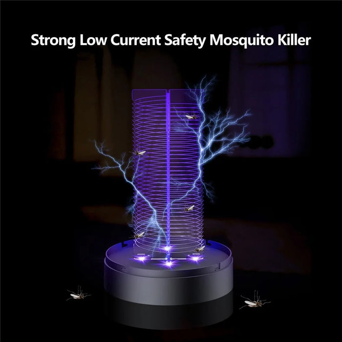 Bug Zapper USB Photocatalyst Electric Mosquito Killer Lamp Insect Trap for Home Backyard Garden - Diamond-Type Lattice/Black - 7