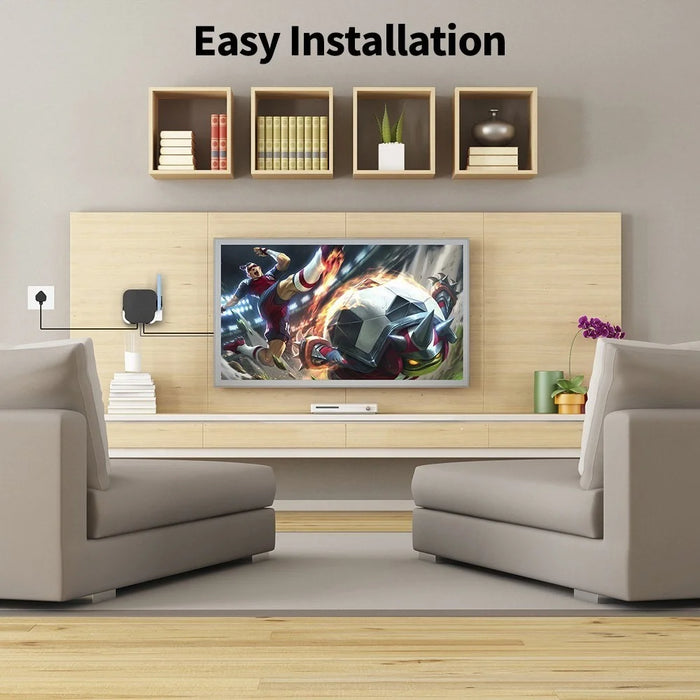 For Apple TV2/3/4/5/6 Wall-mounted Set-top Box Stand with Remote Control Protective Case - Black+Black - 6