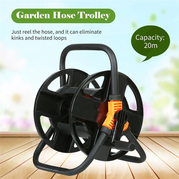 Garden Watering Trolley 20m Empty Hose Trolley Storage Car Washer Tool for Garden Camping Balcony - 4