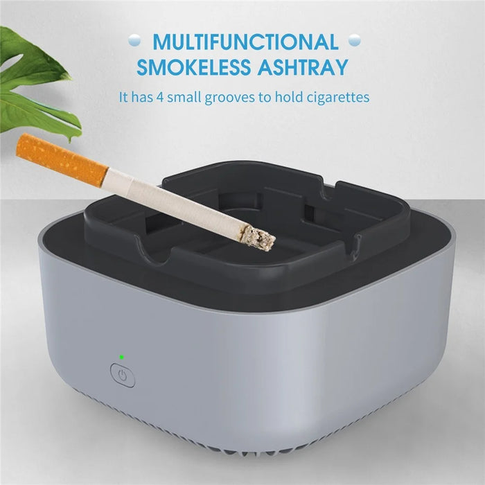 Smokeless Ashtray for Home Office Car 2-in-1 Air Purifier Multifunctional Ash Tray - Green - 6