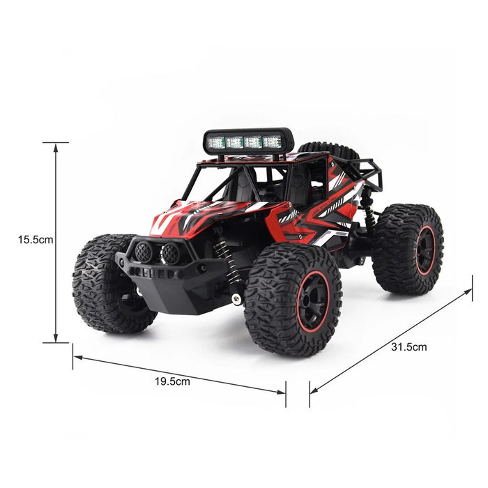 2.4GHz 1/16 RC Car Off-Road Racing Car Remote Control 18km/h Truck RTR with LED Light - Red - 4