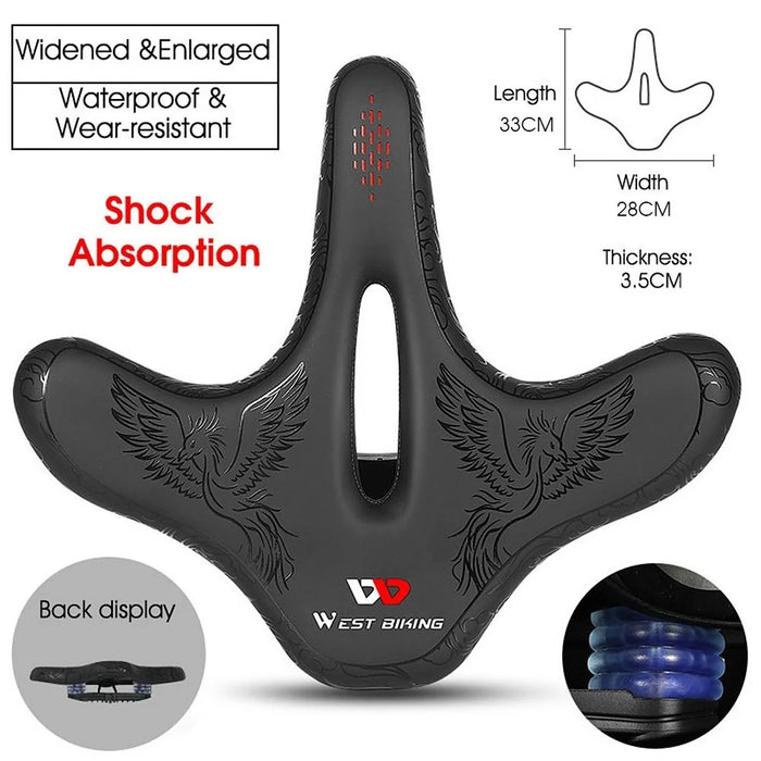 WEST BIKING Bike Seat Road Bike Saddle Comfort Ergonomic Waterproof Saddle Replacement with Wide Cushion - 3