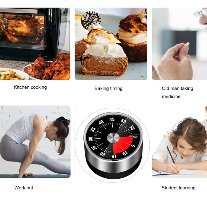 Kitchen Countdown Timer Magnetic 60 Minute Wind Up Mechanical Timer for Home Baking Cooking - 3